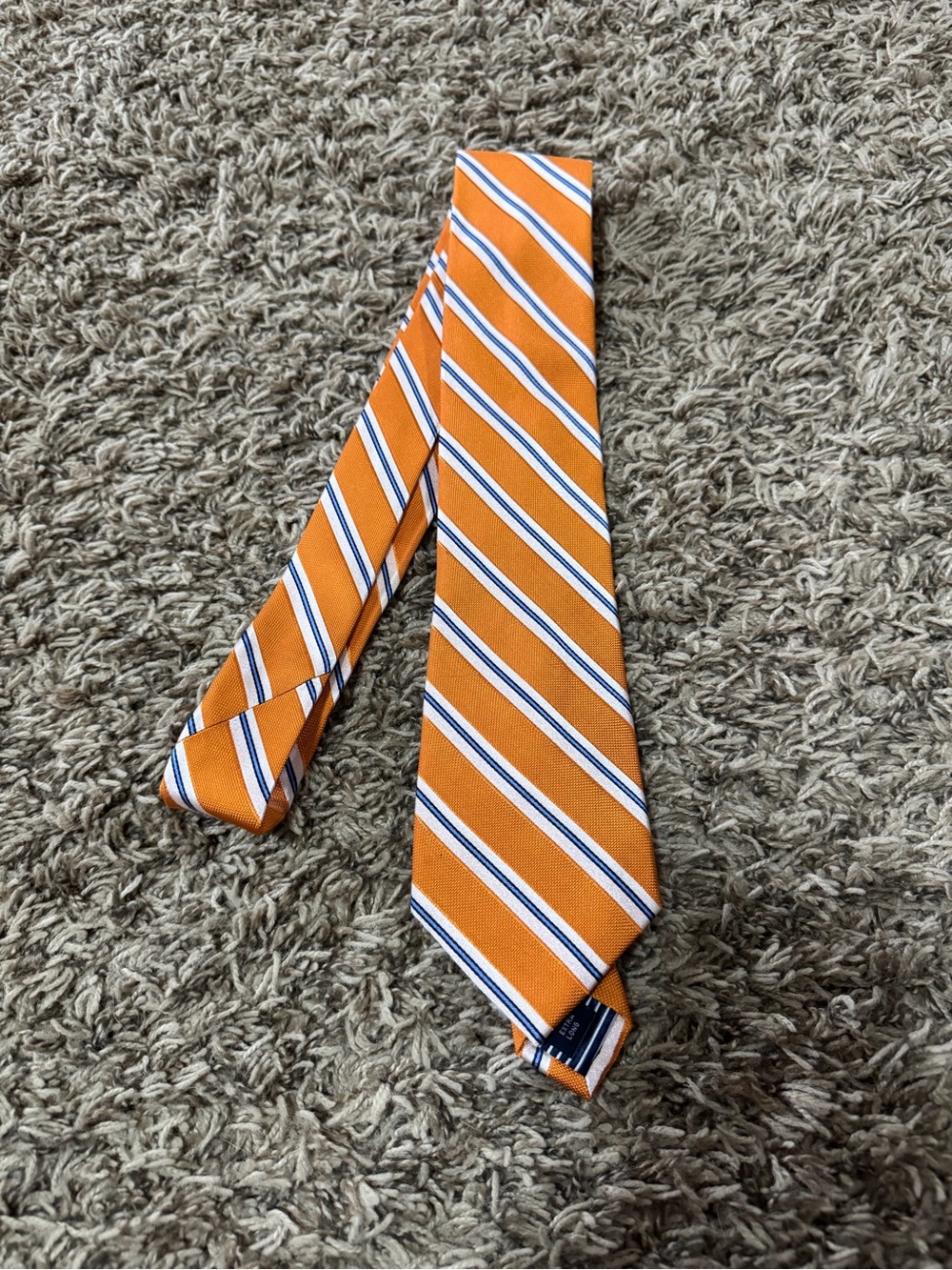 Nautica Orange Diagonal Stripe Tie with Blue & White Accents